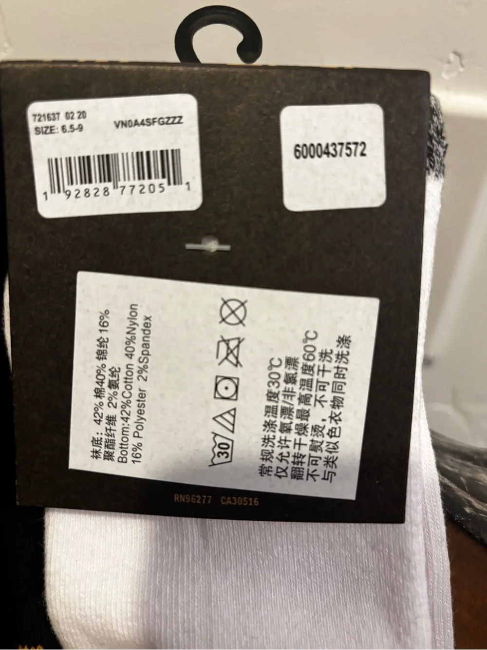 Vans 'Off The Wall' Crew Socks - Black & White 2 pair